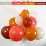 155PCS Fall Balloon Arch Kit, Coral Red Burnt Orange Sand White Brown Garland, Little Pumpkin Baby Shower Thanksgiving Decor