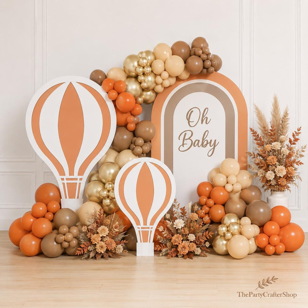 150PCS Orange Brown Balloon Arch Kit, Nude Metallic Gold Garland, Boho Little Pumpkin Baby Shower Fall Thanksgiving Wedding Decor