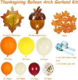 Thanksgiving Fall Balloon Arch Kit, Orange Brown Balloon Garland, Maple Leaf Friendsgiving Baby Shower Birthday Decor