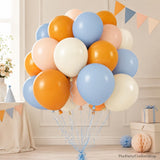 35PCS Burnt Orange Dusty Blue Fall Balloons, Taupe Peach Balloon Set, First Fall Thanksgiving Baby Shower Birthday Harvest Party Decor
