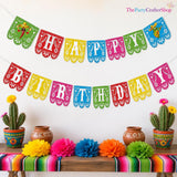 Fiesta Birthday Banner, Mexican Papel Picado Garland, Party Decorations
