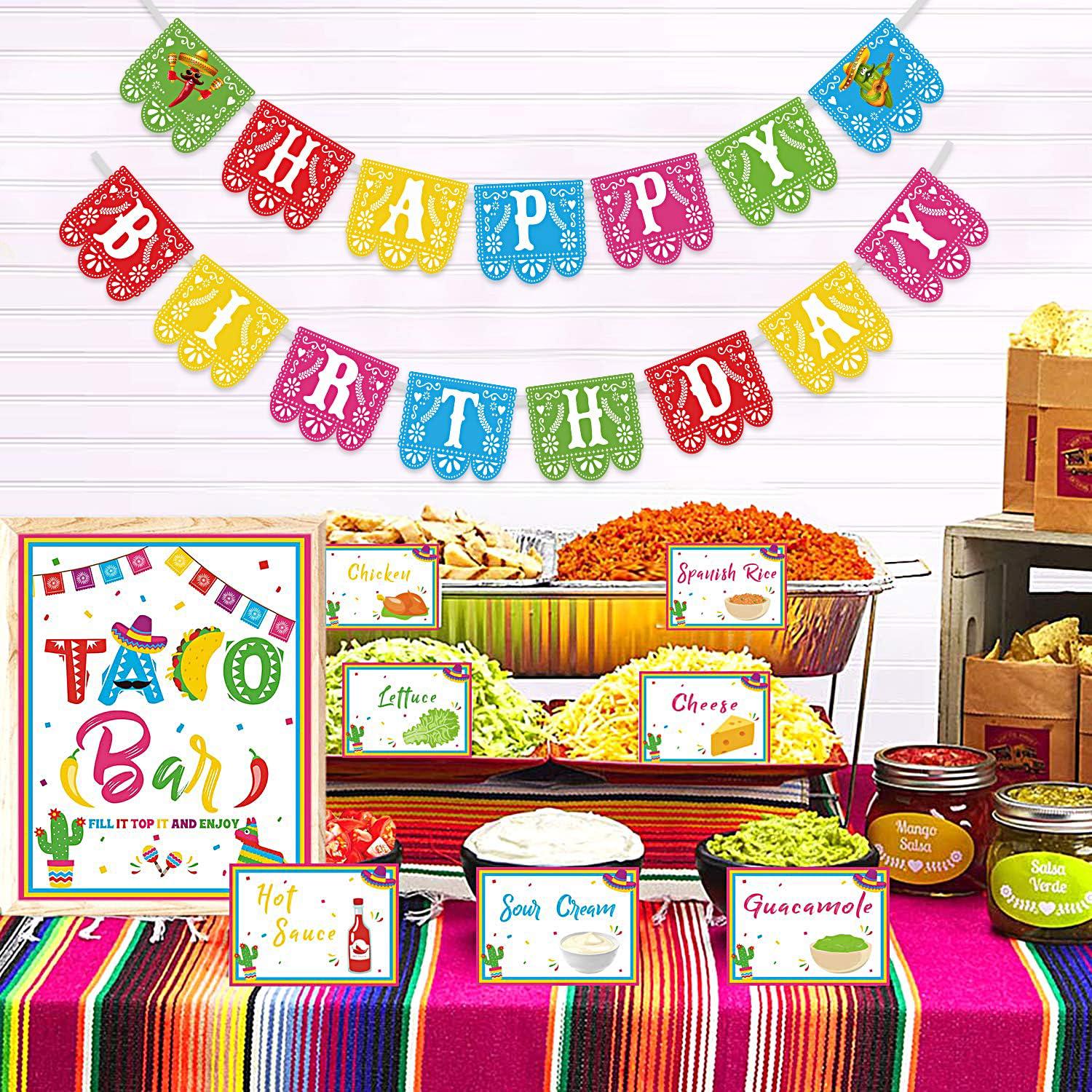 Fiesta Birthday Banner, Mexican Papel Picado Garland, Party Decorations