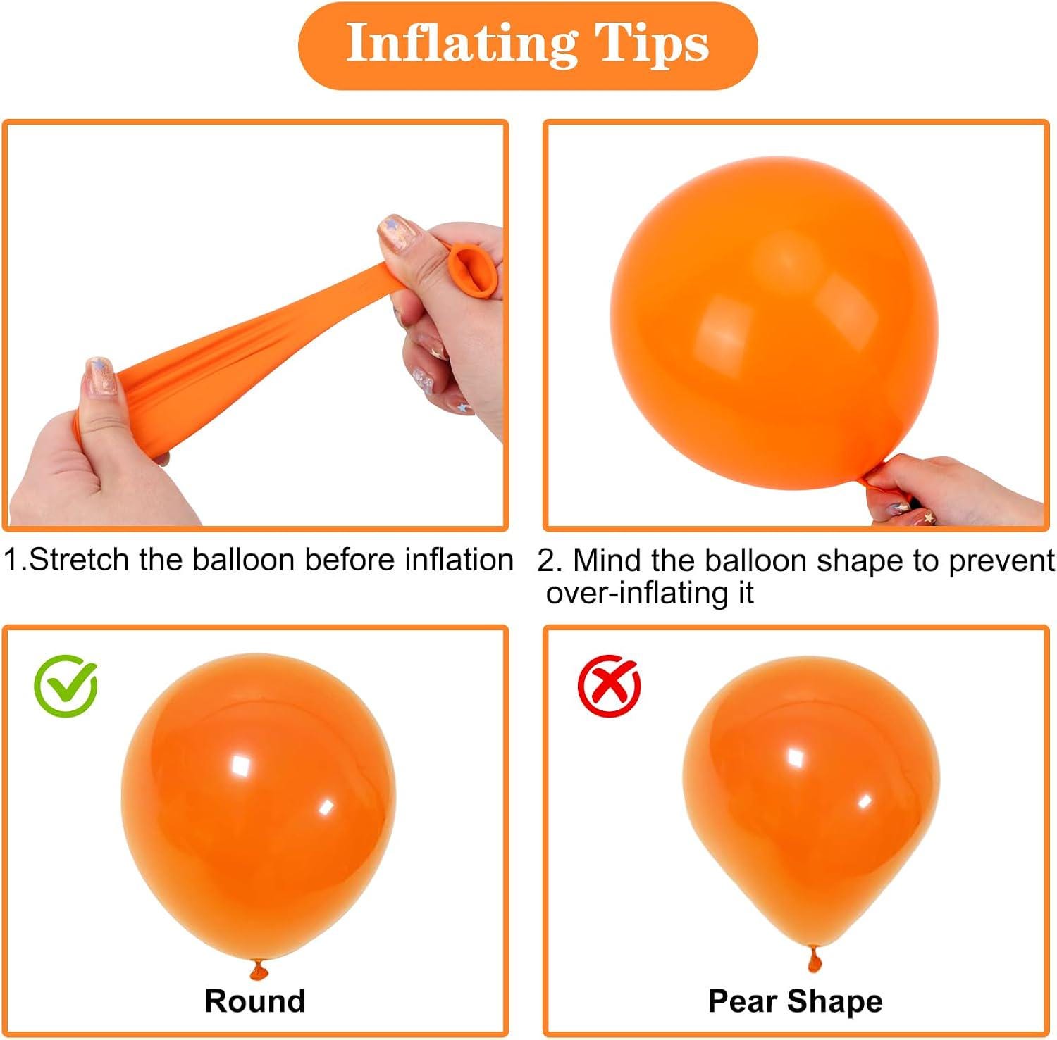 150PCS Orange Balloon Arch Kit, Burnt Orange Fall Balloons, Baby Shower Birthday Halloween Thanksgiving Party Decor