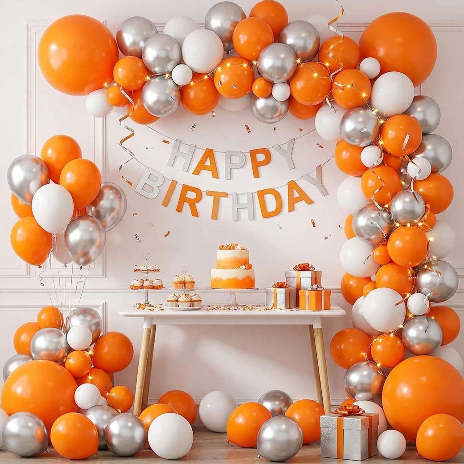 150PCS Orange Balloon Arch Kit, Burnt Orange Fall Balloons, Baby Shower Birthday Halloween Thanksgiving Party Decor
