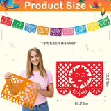Papel Picado Banner Set, Mexican Fiesta Plastic Flags, Dia de los Muertos Decor