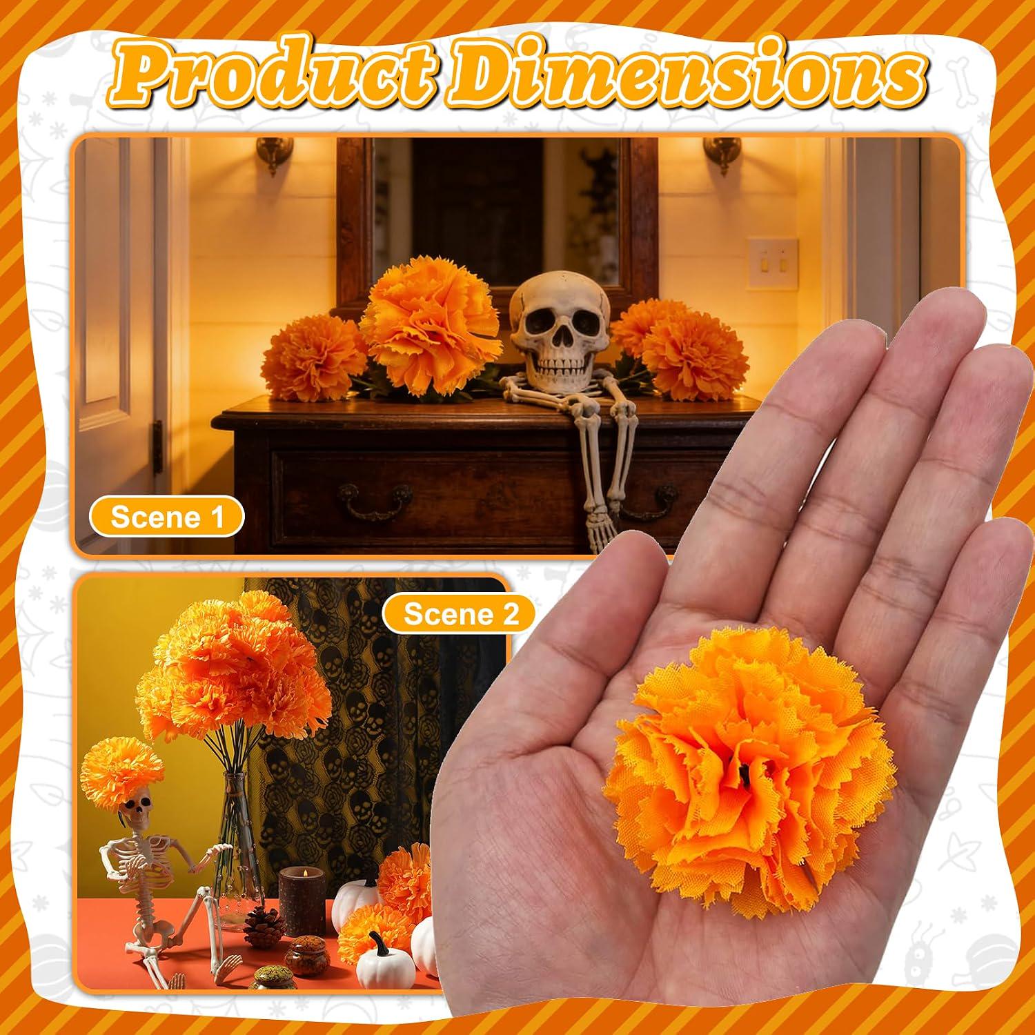 Mexican Fiesta Party Decor Set: Papel Picado Banners, Marigold Garland, Linen Table Runner