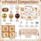 134PCS Cutie Pie Baby Shower Decorations, Little Cutie Pie Balloon Garland Arch Kit, Fall Harvest Pumpkin Backdrop Party Decor