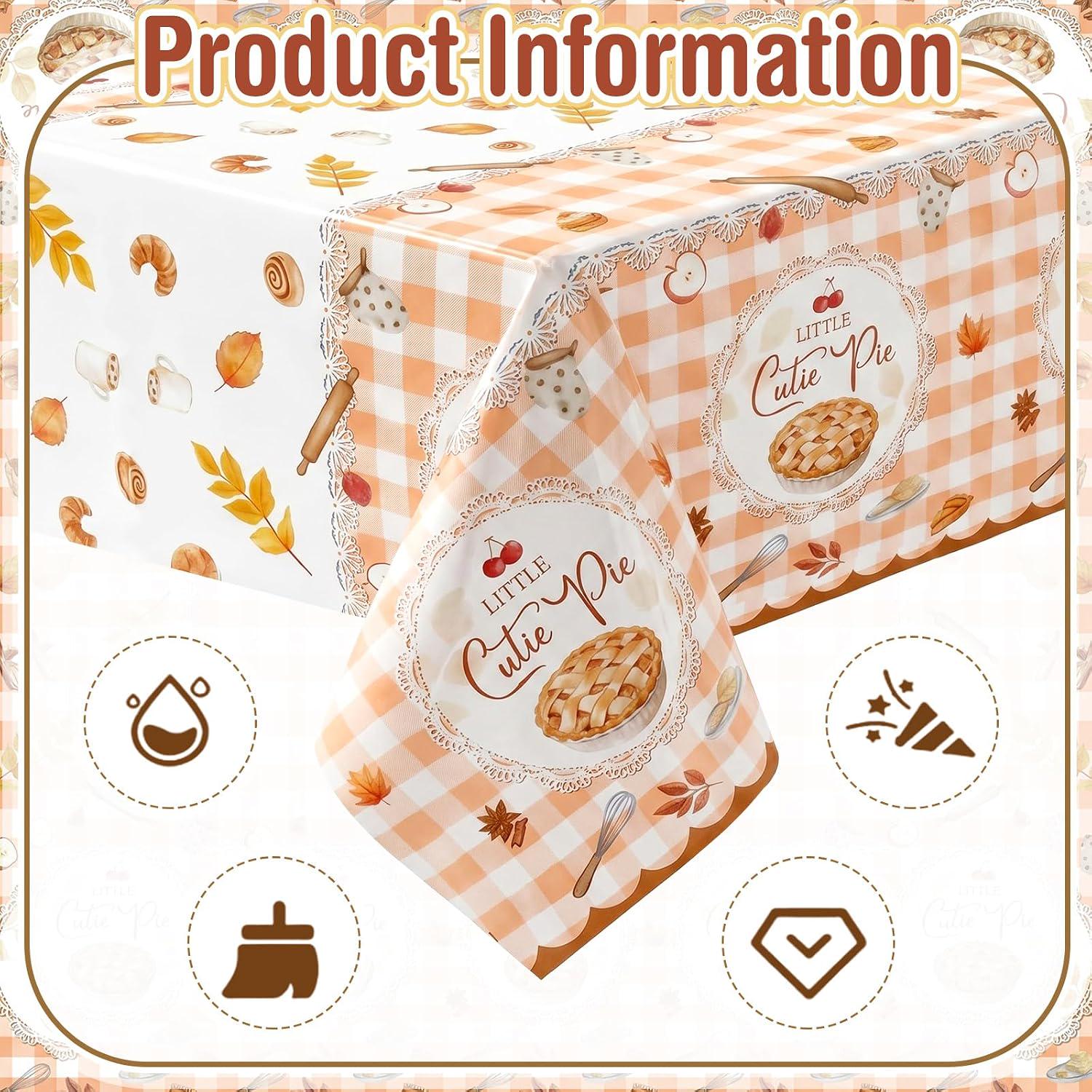 134PCS Cutie Pie Baby Shower Decorations, Little Cutie Pie Balloon Garland Arch Kit, Fall Harvest Pumpkin Backdrop Party Decor