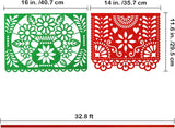 Mexican Felt Papel Picado Banner Set, Dia de los Muertos Party Decor (32.8FT)