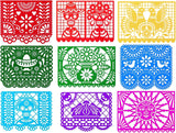 Mexican Felt Papel Picado Banner Set, Dia de los Muertos Party Decor (32.8FT)
