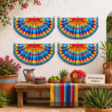 Mexican Fiesta Bunting Flags, Colorful Semicircle Party Decor (4PCS)
