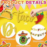Mexican Fiesta Taco Bar Banner Set, Cactus Donkey Maraca Sombrero Garland (2 Pack)