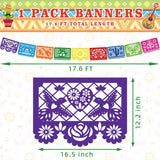 18FT Papel Picado Banner, Mexican Fiesta Flags, Rainbow Cutout Decor
