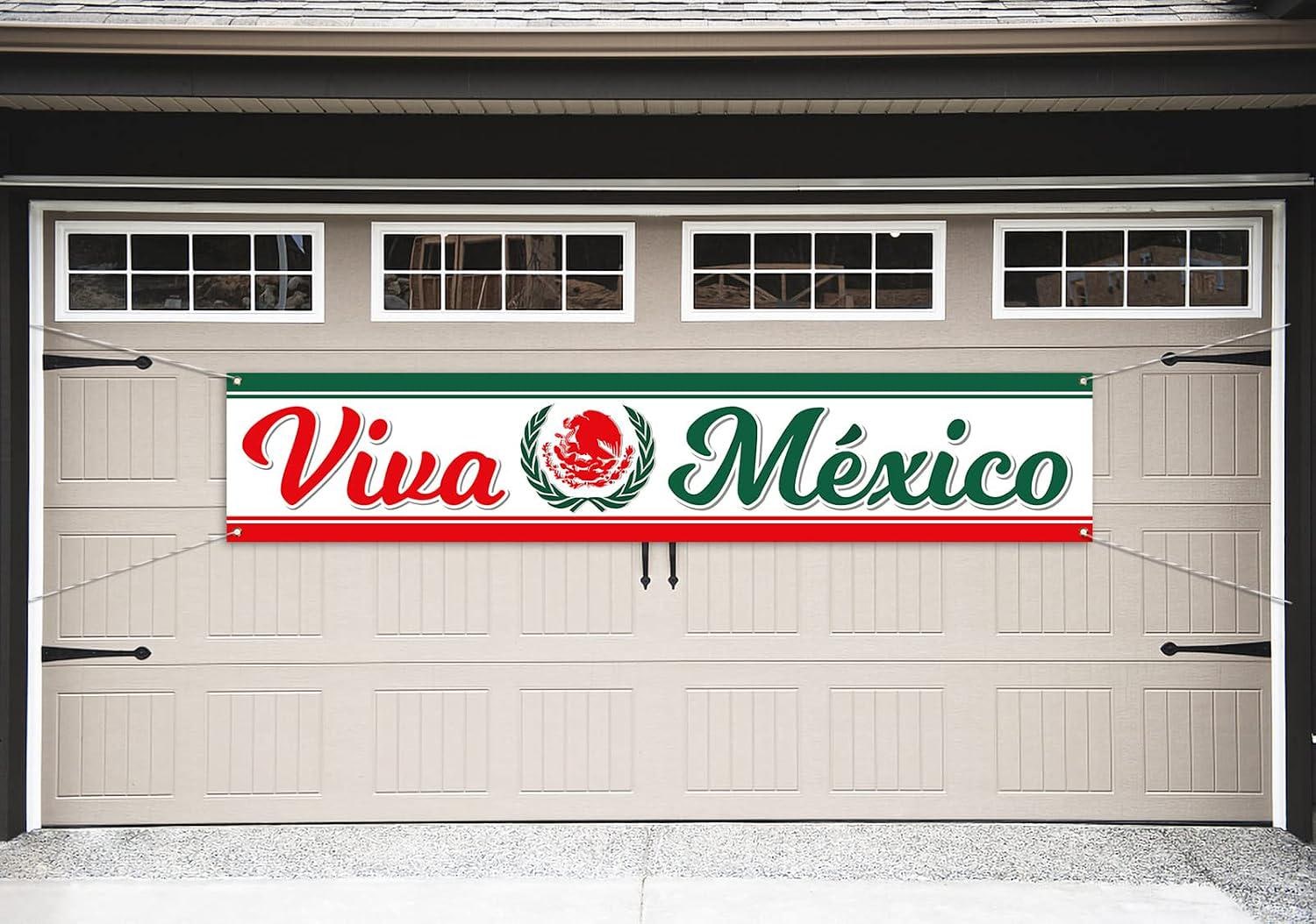 Viva Mexico Banner, Mexican Independence Day Yard Sign, Outdoor Hanging Decoration