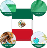 Mexico Flag Bunting, 60 Mini Flags, Polyester, Waterproof, Fade Resistant (66FT)