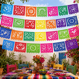 Mexican Fiesta Papel Picado Banner Set, 8-Pack 144FT Party Decorations
