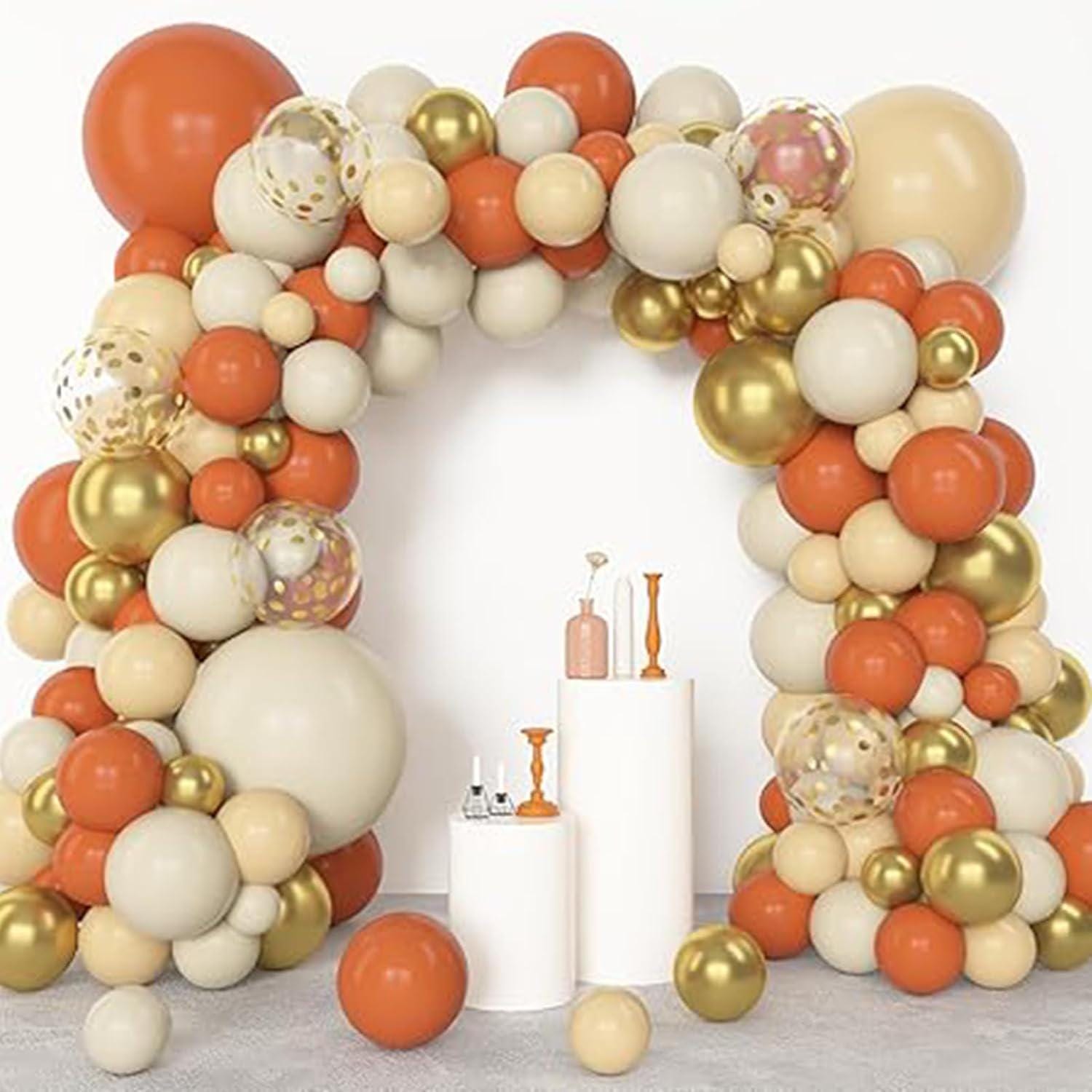 Orange Gold Balloon Garland Arch Kit, Pastel Fall Autumn Baby Shower Birthday Decor