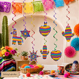 Mexican Fiesta Hanging Swirls, Cactus Birthday Party Decor (30PCS)