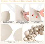 Neutral Cream Beige Balloon Arch Garland Kit, Boho Party Decor