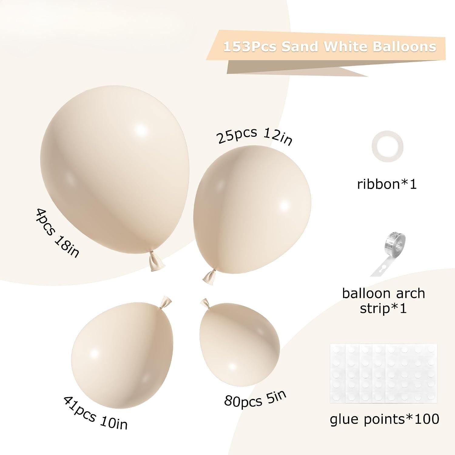 Neutral Cream Beige Balloon Arch Garland Kit, Boho Party Decor