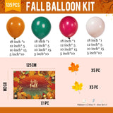 Fall Balloon Garland Arch Kit, Hunter Green Maroon Orange Harvest Party Decor