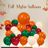 Fall Balloon Garland Arch Kit, Hunter Green Maroon Orange Harvest Party Decor