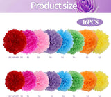 16PCS Mexican Fiesta Tissue Paper Pom Poms, Colorful Party Decorations