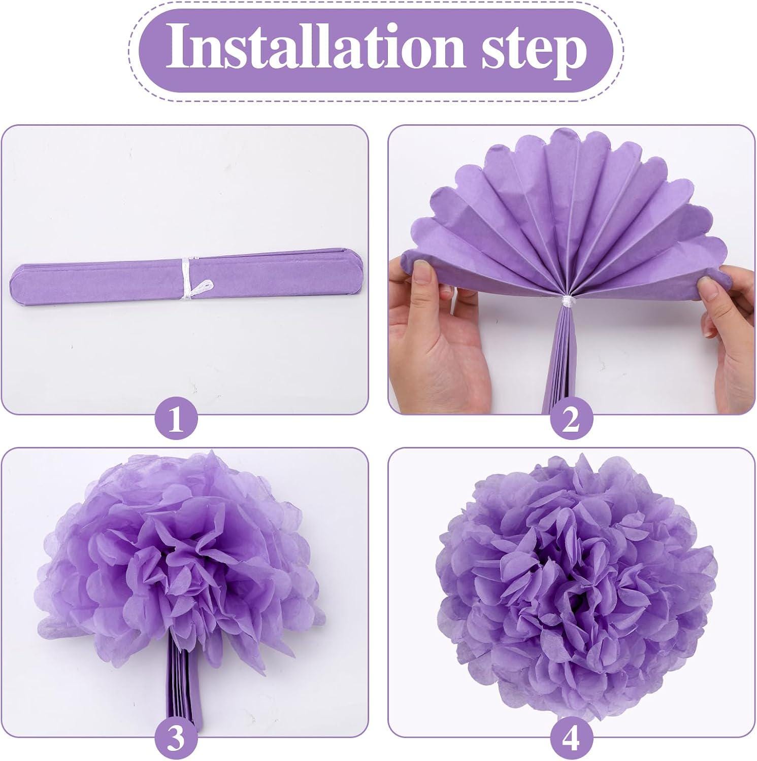 16PCS Mexican Fiesta Tissue Paper Pom Poms, Colorful Party Decorations