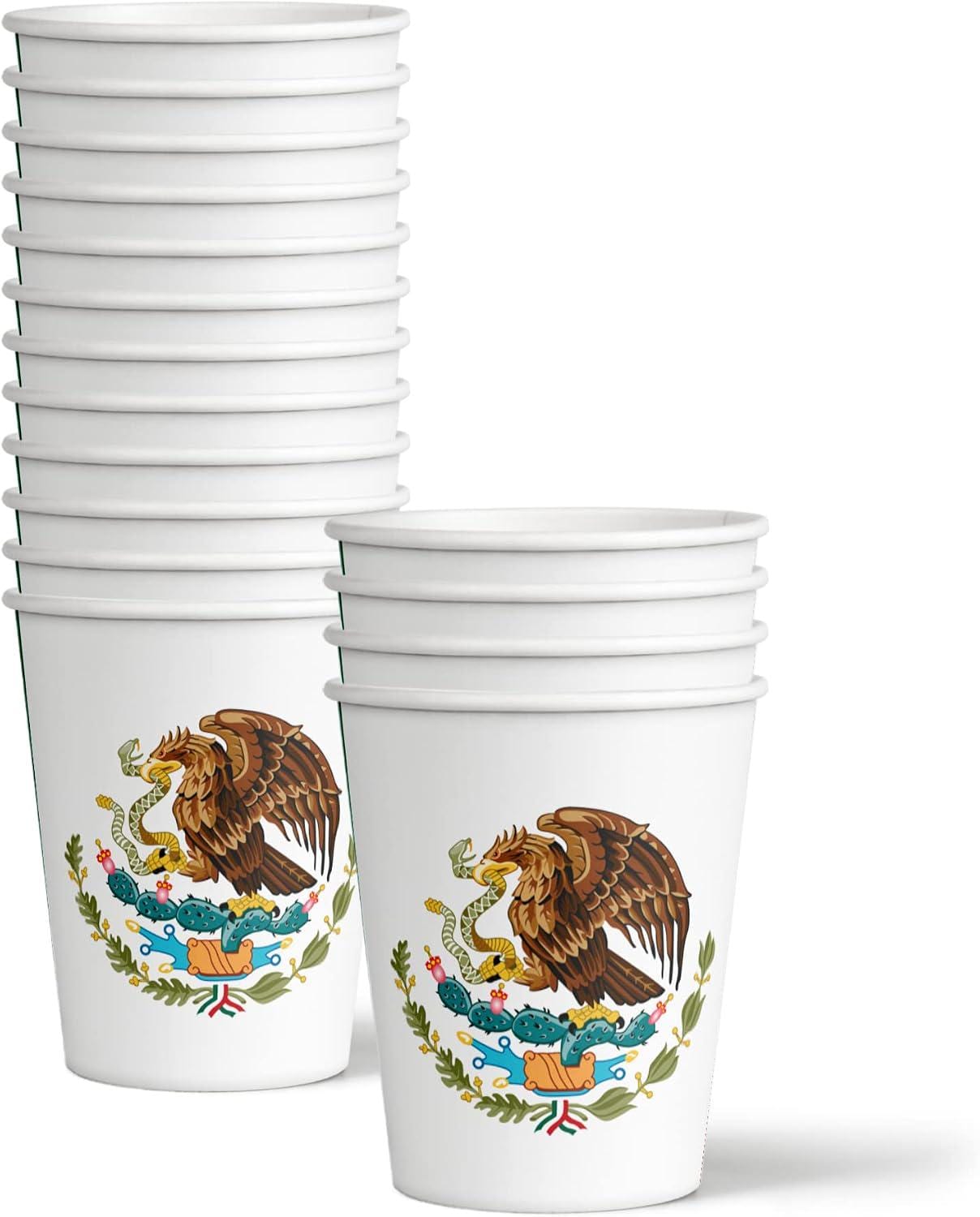 Mexico Flag Party Supplies Set, 16 Guests, Fiesta Tableware Kit