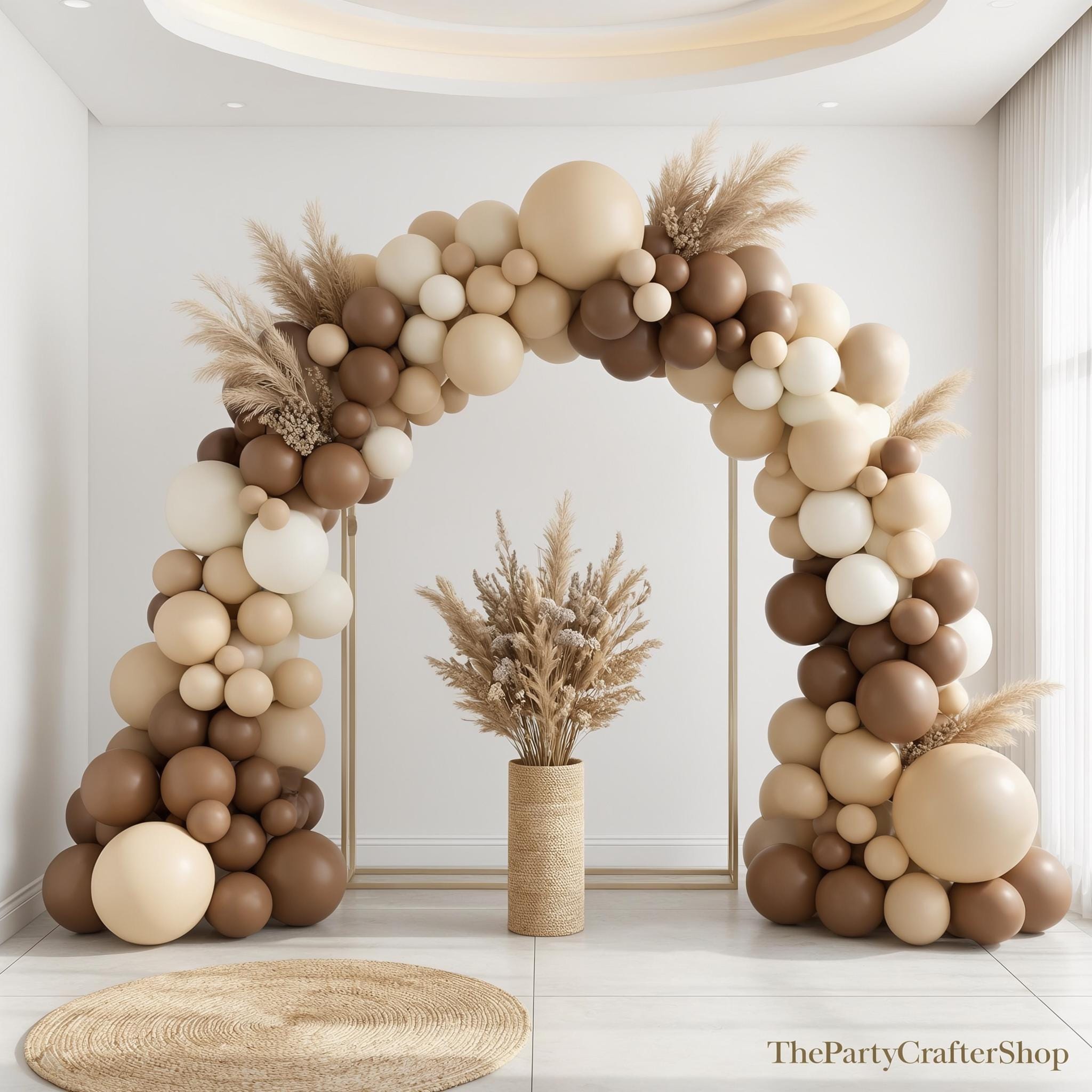 Boho Balloon Garland Arch Kit, Neutral Earth Tones, Birthday Party Decorations
