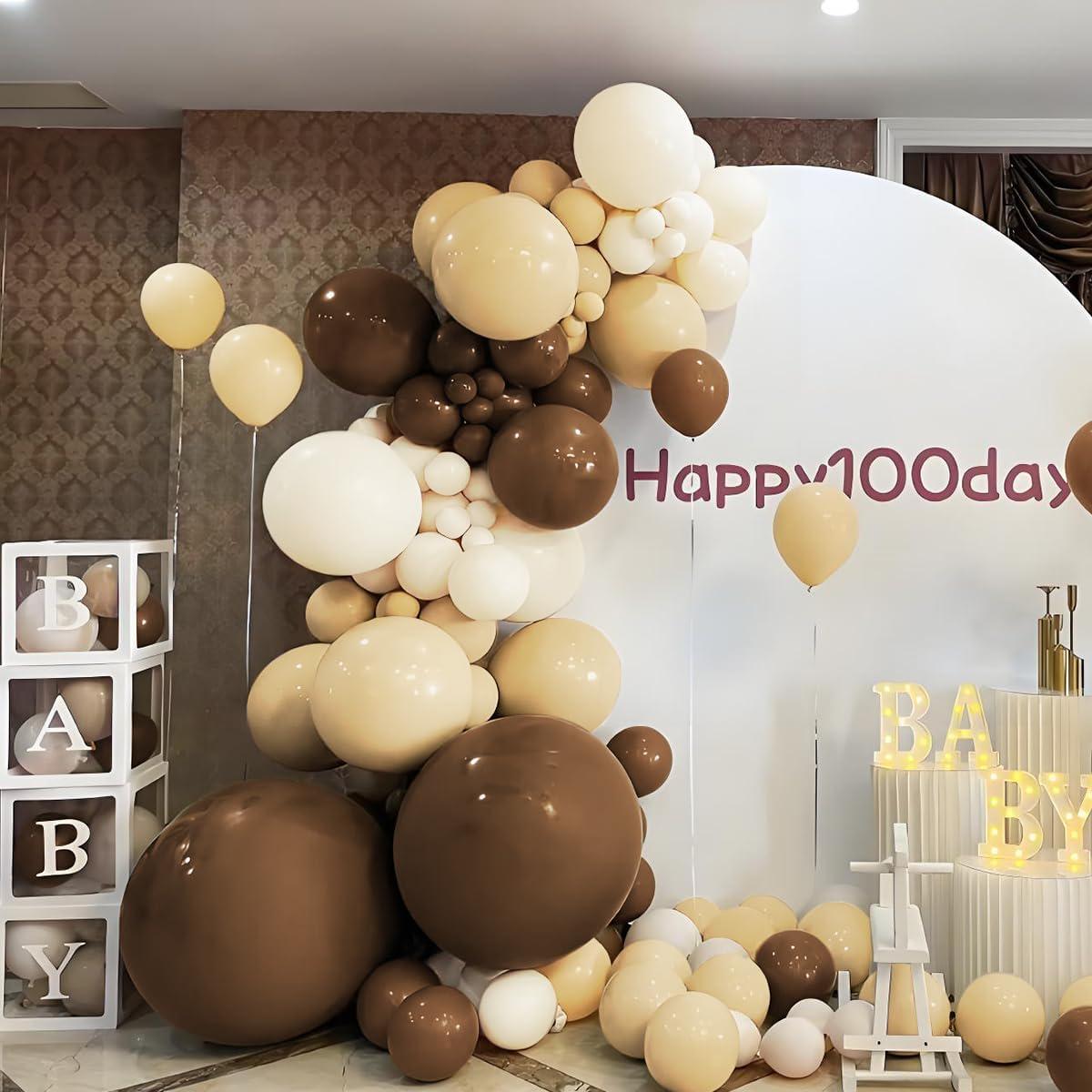 Boho Balloon Garland Arch Kit, Neutral Earth Tones, Birthday Party Decorations