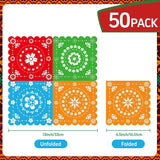 Mexican Fiesta Papel Picado Napkins, 50 Count, 13x13 Inch, Vibrant Party Decorations