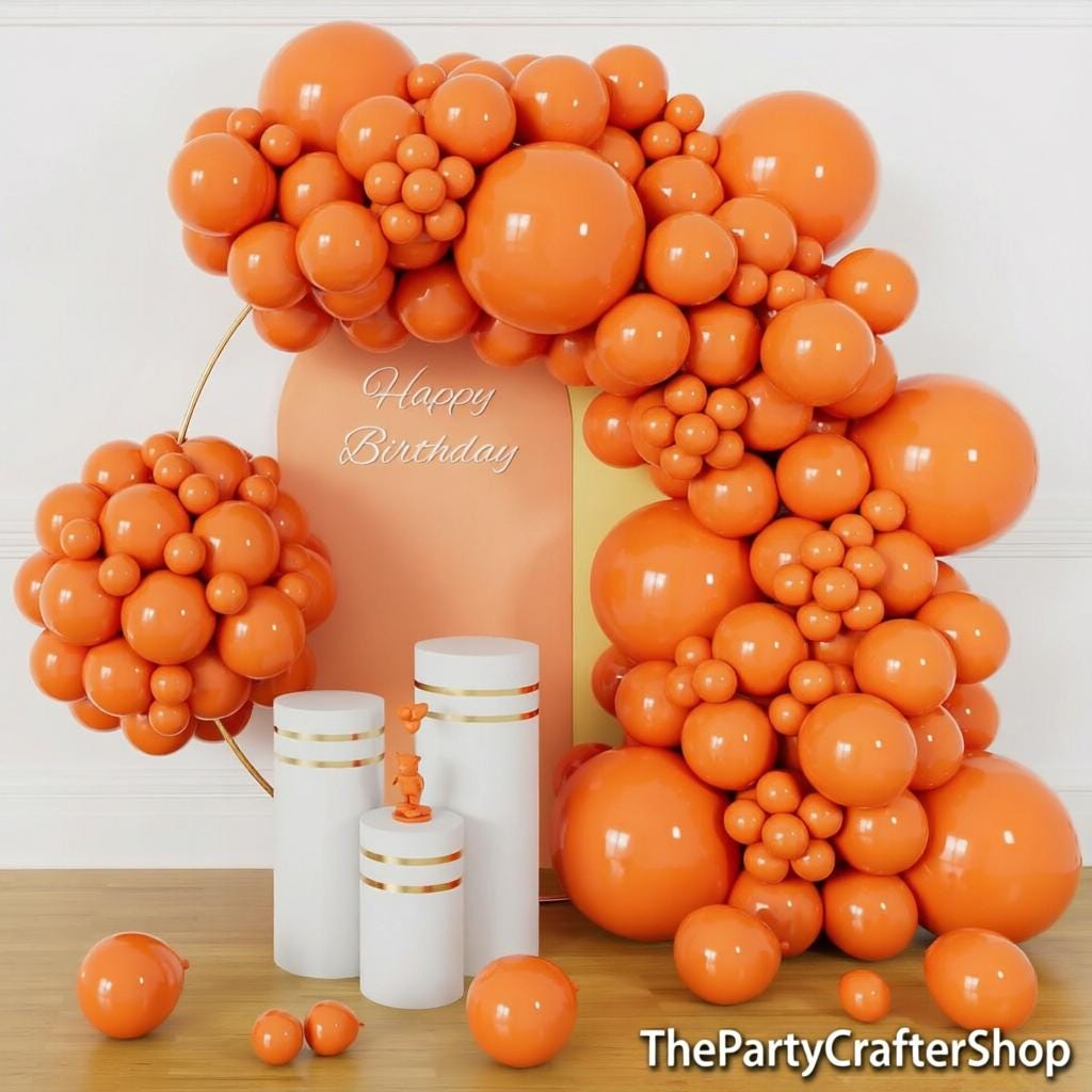 Orange Balloon Garland Arch Kit, Thick Latex Balloons, Birthday Fall Baby Shower Wedding Decor