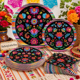 Mexican Fiesta Tableware Set, Talavera Floral Plates Napkins (200PCS)