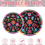 Mexican Fiesta Tableware Set, Talavera Floral Plates Napkins (200PCS)