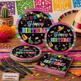 Mexican Fiesta Birthday Tableware Set, 96-Piece Party Supplies (24 Guests)