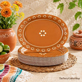 100 Mexican Independence Day Paper Plates, Terracotta Pottery Style Fiesta Decor