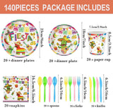 Mexican Fiesta Tableware Set, 140-Piece Party Supplies (20 Guests)