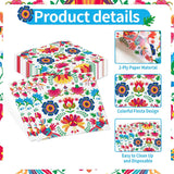 Mexican Folk Art Floral Napkins, 50 PCS, 13x13 Inch Fiesta Paper (2 Ply)