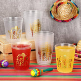 Mexican Fiesta Plastic Cups, 16oz Reusable Party Decor (24PCS)