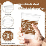 Mexican Fiesta Party Cups, Floral Design, 12oz Clear Plastic (50 Pack)