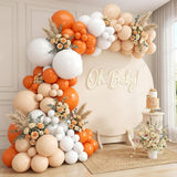 Orange White Nude Balloon Arch Garland Kit, Matte Balloons 5 10 12 Inch, Birthday Baby Bridal Shower Wedding Party Decorations
