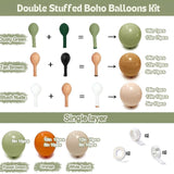 Dusty Green Orange Balloon Garland Arch, Neutral Earthy Tones Party Decor