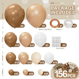Neutral Balloon Garland Arch Kit, Brown Tan White, Baby Shower Birthday Party Decorations