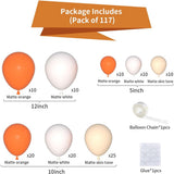 Orange White Apricot Nude Balloon Arch Garland Kit, Baby Shower Birthday Wedding Graduation Party Decorations