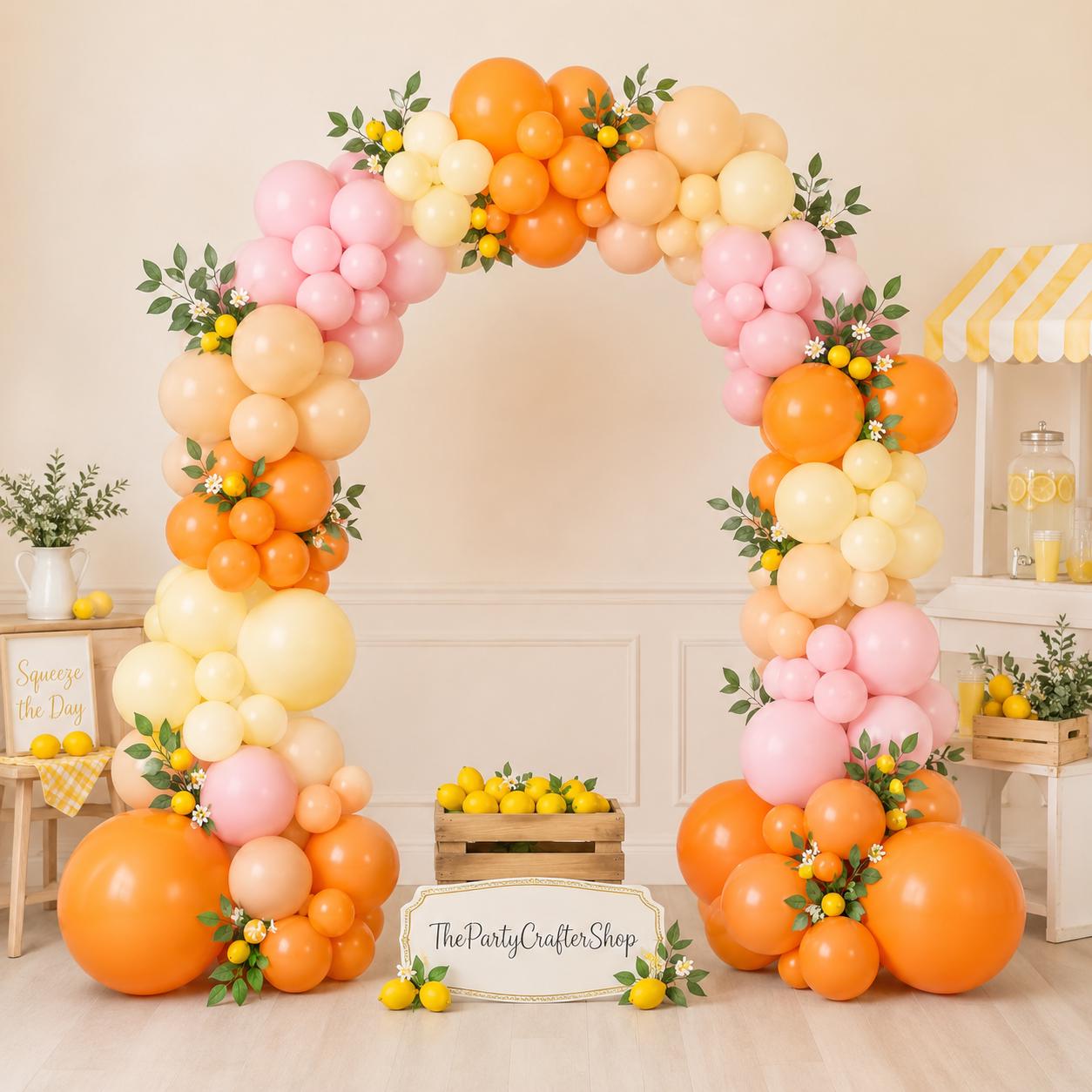Pastel Balloon Arch Garland Kit, Orange Pink Yellow, Baby Shower Party Decor