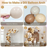 Boho Balloon Garland Arch Kit, Cocoa Dusty Gray Sand Balloons, Baby Shower Birthday Decor