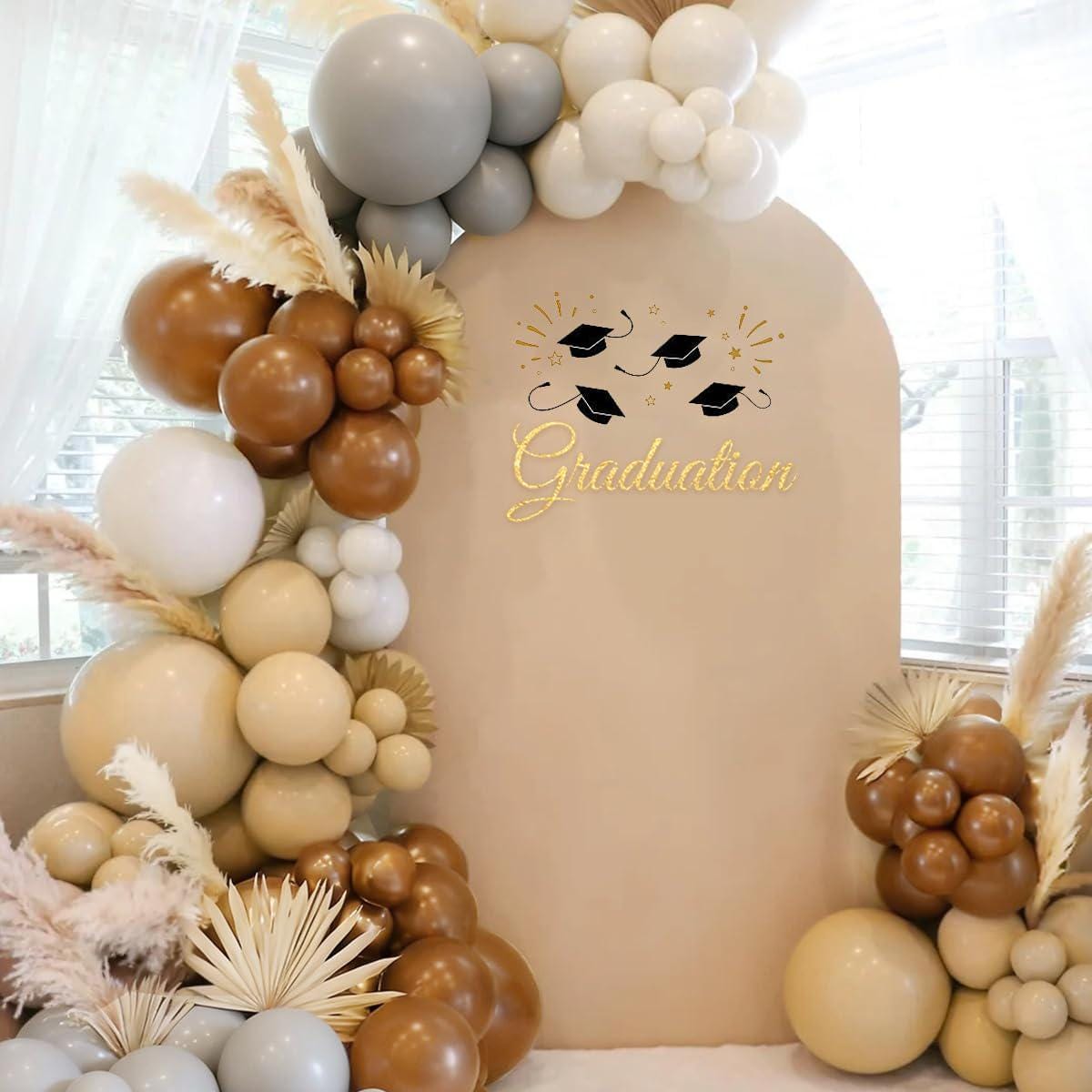 Boho Brown White Balloon Garland Kit 167PCS, Cocoa Dusty Gray Nude Sand Balloons, Neutral Baby Shower Birthday Wedding Party Decor