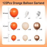 Orange Macaron Balloon Arch Garland Kit, Rose Gold Party Decor (122PCS)