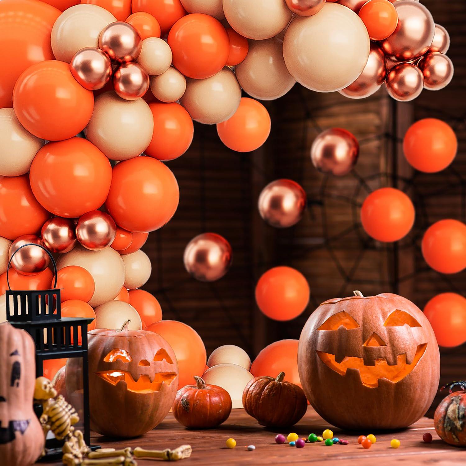 Orange Macaron Balloon Arch Garland Kit, Rose Gold Party Decor (122PCS)